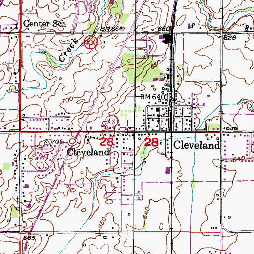 Topographic Map of Cleveland Police Department, WI