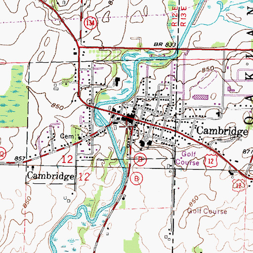 Topographic Map of Cambridge Police Department, WI