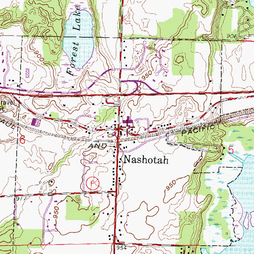 Topographic Map of Nashotah Police Department, WI