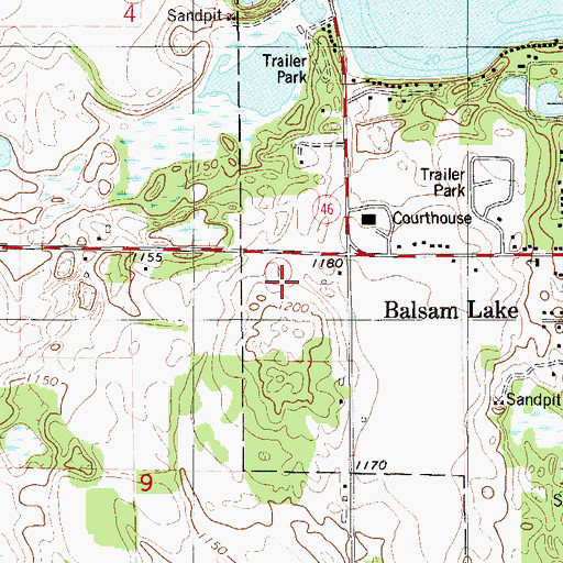 Topographic Map of Polk County Sheriff's Office, WI