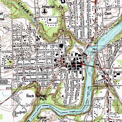 Topographic Map of Jackson County Jail, WI