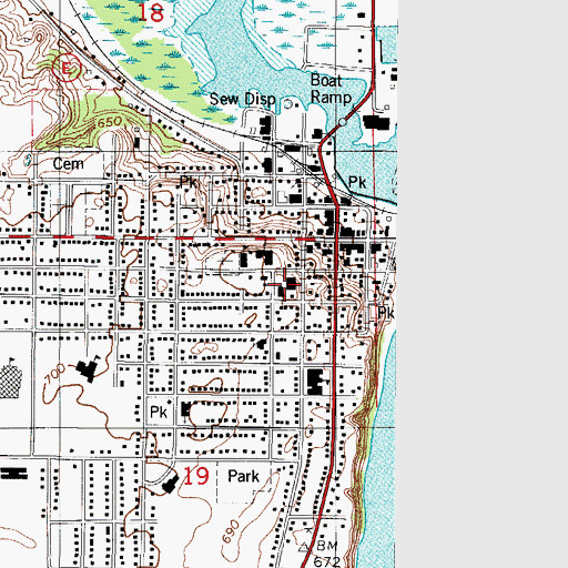 Topographic Map of Kewaunee County Jail, WI