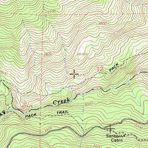 Topographic Map of Deafy Glade Trailhead Parking, CA