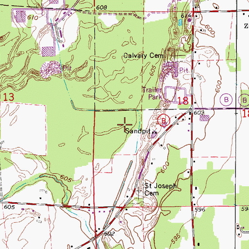 Topographic Map of Marinette County Jail, WI
