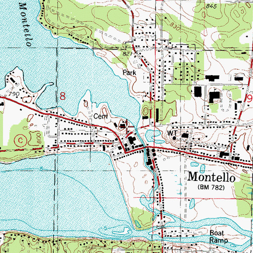 Topographic Map of Marquette County Jail, WI