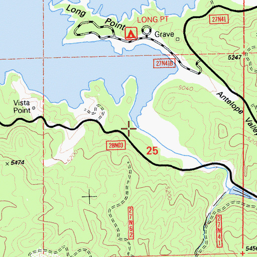 Topographic Map of Antelope Valley, CA