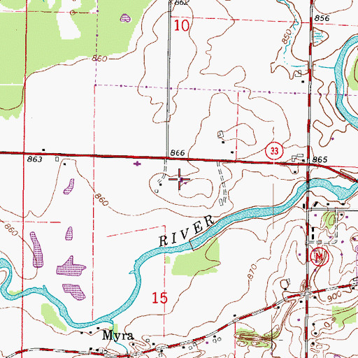 Topographic Map of Trenton Police Department, WI