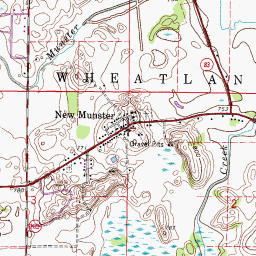 Topographic Map of Wheatland Town Constable, WI