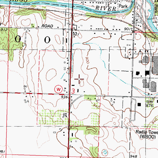 Topographic Map of Sauk County Sheriff's Office, WI