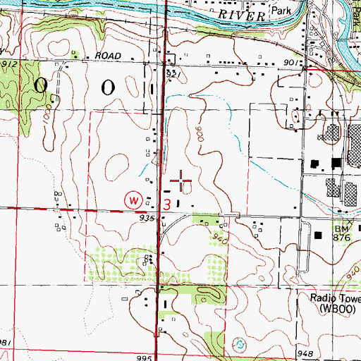 Topographic Map of Sauk County Jail, WI