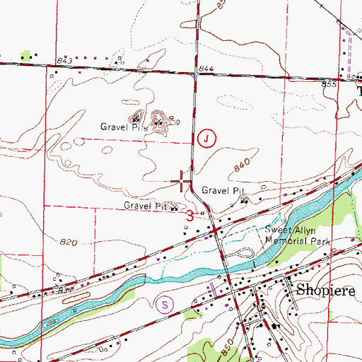 Topographic Map of Turtle Town Police Department, WI