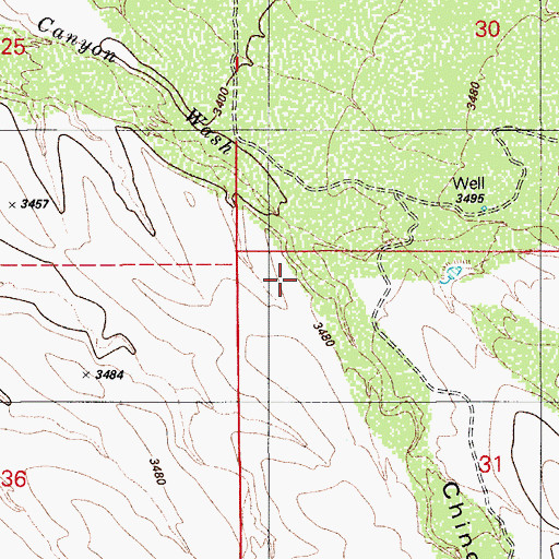 Topographic Map of Chino Canyon, AZ