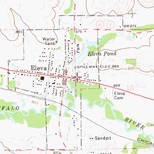 Topographic Map of Eleva Police Department, WI