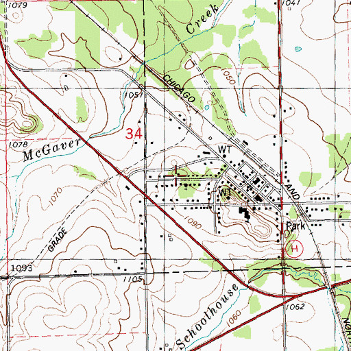 Topographic Map of Fairchild Police Department, WI