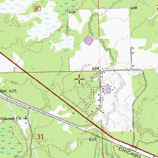Topographic Map of Bad River Police Department, WI