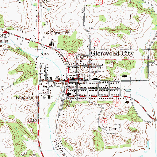 Topographic Map of Glenwood City Police Department, WI