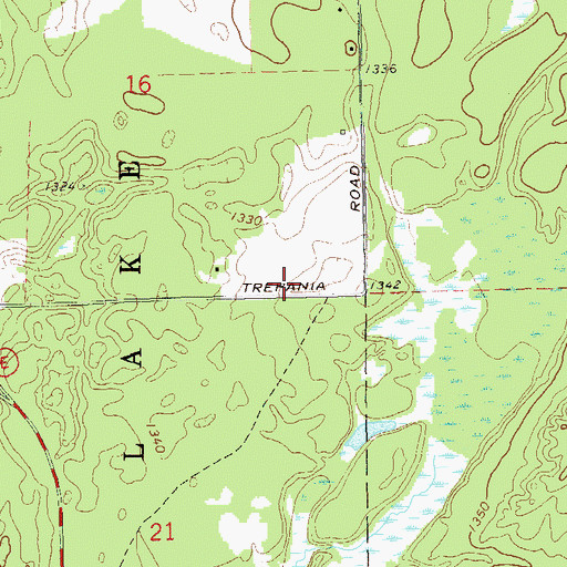 Topographic Map of Lac Courte Oreillas Tribal Police Department, WI