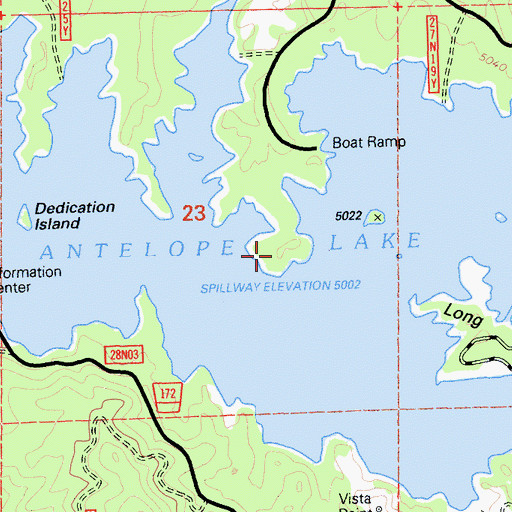 Topographic Map of Lost Cove Picnic Area, CA