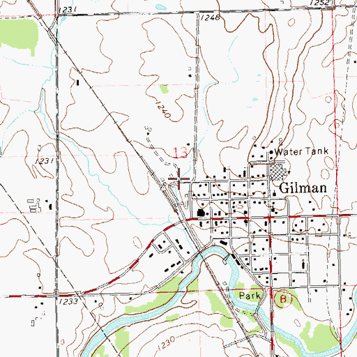 Topographic Map of Gilman Police Department, WI