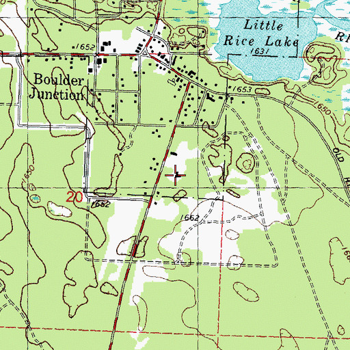 Topographic Map of Boulder Junction Police Department, WI
