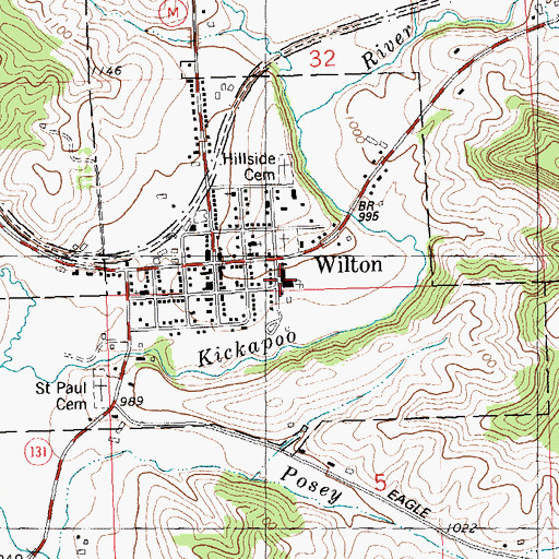 Topographic Map of Norwalk - Wilton Police Department, WI