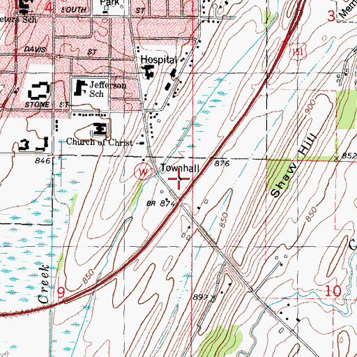 Topographic Map of Beaver Dam Town Police Department, WI