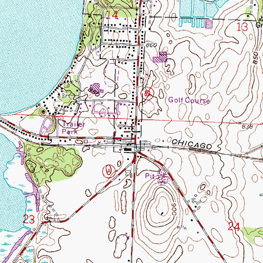 Topographic Map of Lake Mills Town Police Department, WI