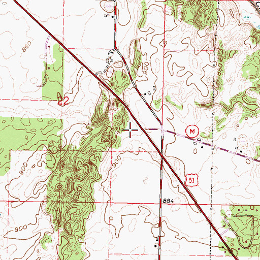 Topographic Map of Fulton Town Police Department, WI