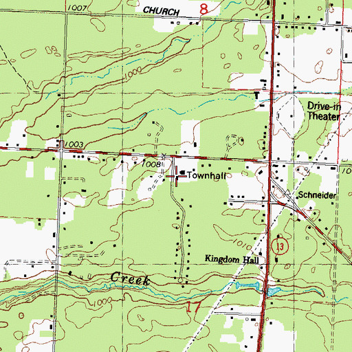 Topographic Map of Saratoga Police Department, WI