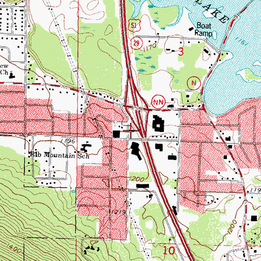 Topographic Map of Wisconsin State Patrol - Wausau Post, WI