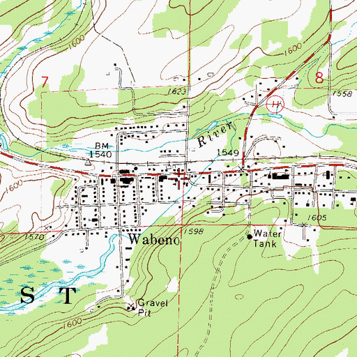 Topographic Map of Wabeno Police Department, WI