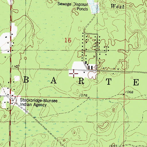 Topographic Map of Stockbridge - Munsee Community Mohican Nation Police Department, WI