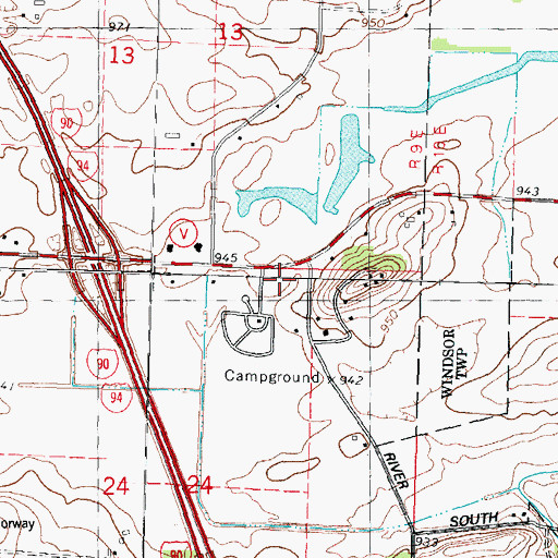 Topographic Map of Wisconsin State Patrol - DeForest Post, WI