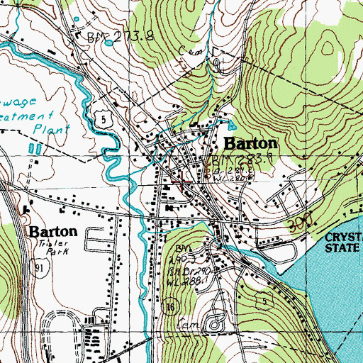 Topographic Map of Barton Post Office, VT