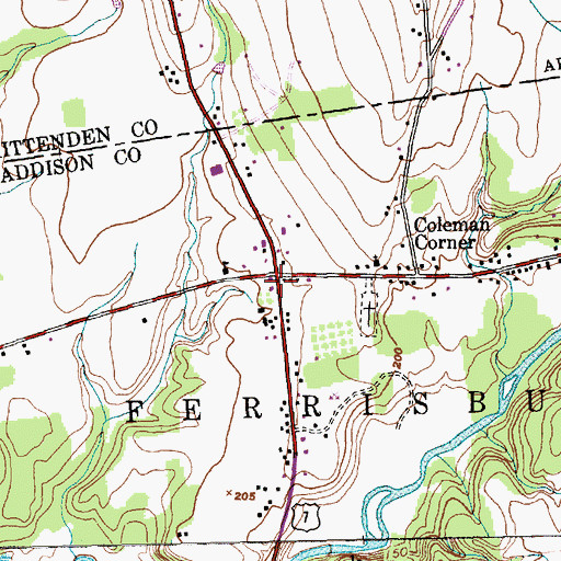Topographic Map of North Ferrisburgh Post Office, VT