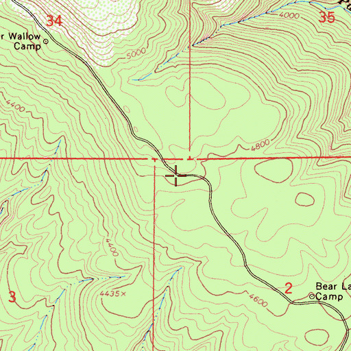 Topographic Map of Bear Spring, CA