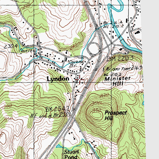 Topographic Map of Lyndon Post Office, VT