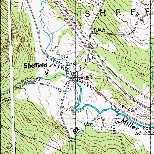 Topographic Map of Sheffield Post Office, VT