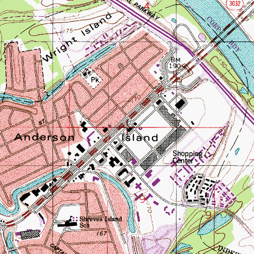 Topographic Map of Guy's Shreveport Academy of Cosmetology, LA