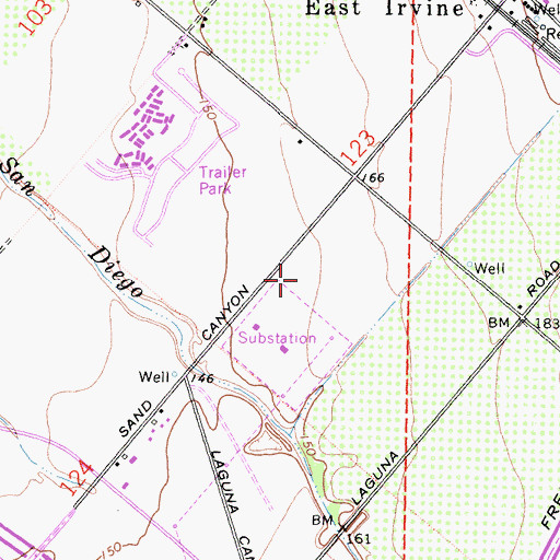 Topographic Map of Irvine Post Office, CA