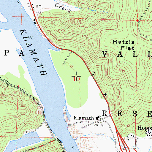 Topographic Map of Klamath Post Office, CA