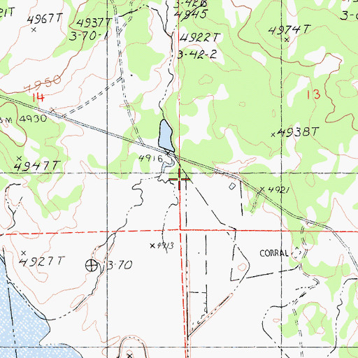Topographic Map of Triangle Headquarters, CA