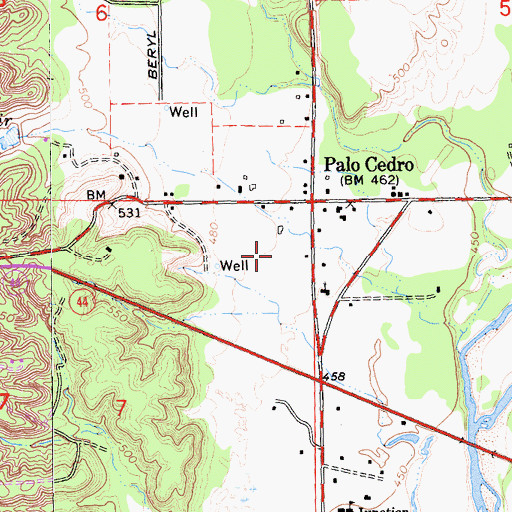 Topographic Map of Palo Cedro Post Office, CA
