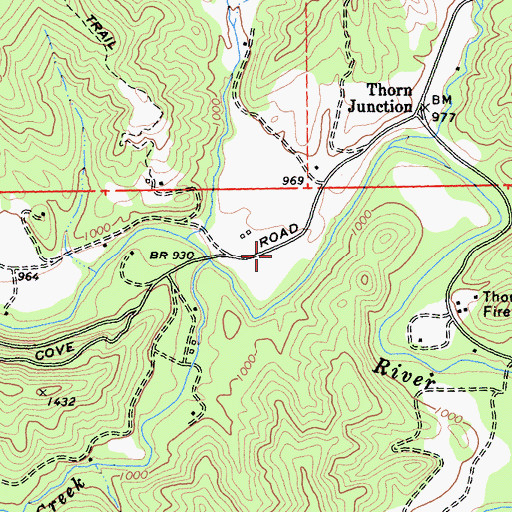 Topographic Map of Whitethorn Post Office, CA