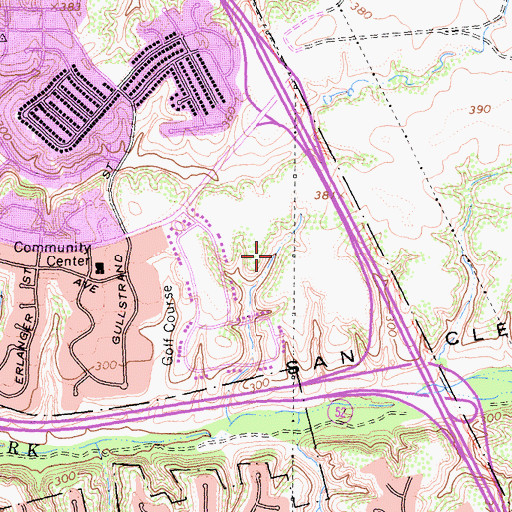 Topographic Map of University City Annex Post Office, CA