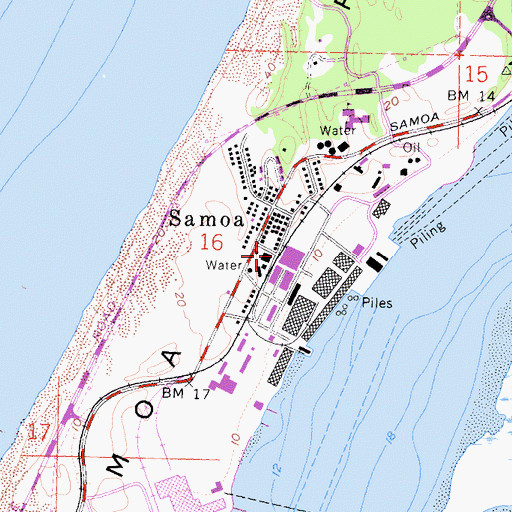 Topographic Map of Samoa Post Office, CA
