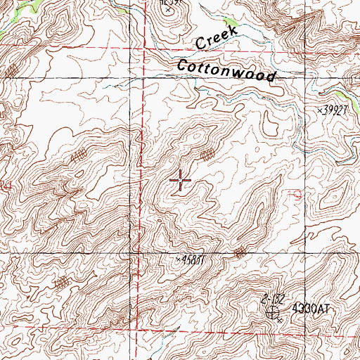 Topographic Map of Cottonwood Canyon Wilderness, UT