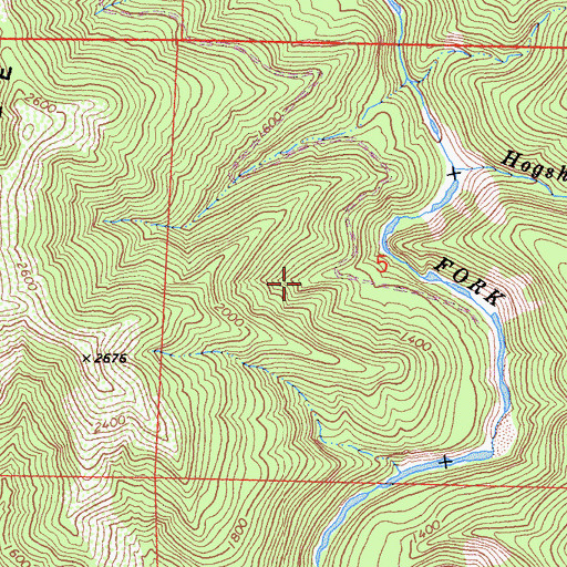 Topographic Map of Elkhorn Ridge Wilderness, CA