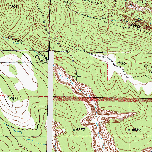 Topographic Map of Goose Creek Wilderness, UT
