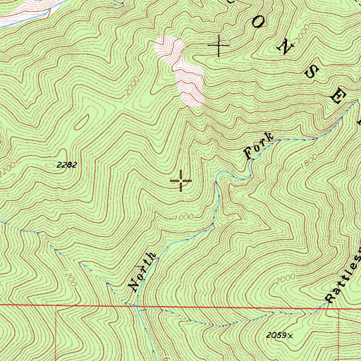 Topographic Map of King Range Wilderness, CA